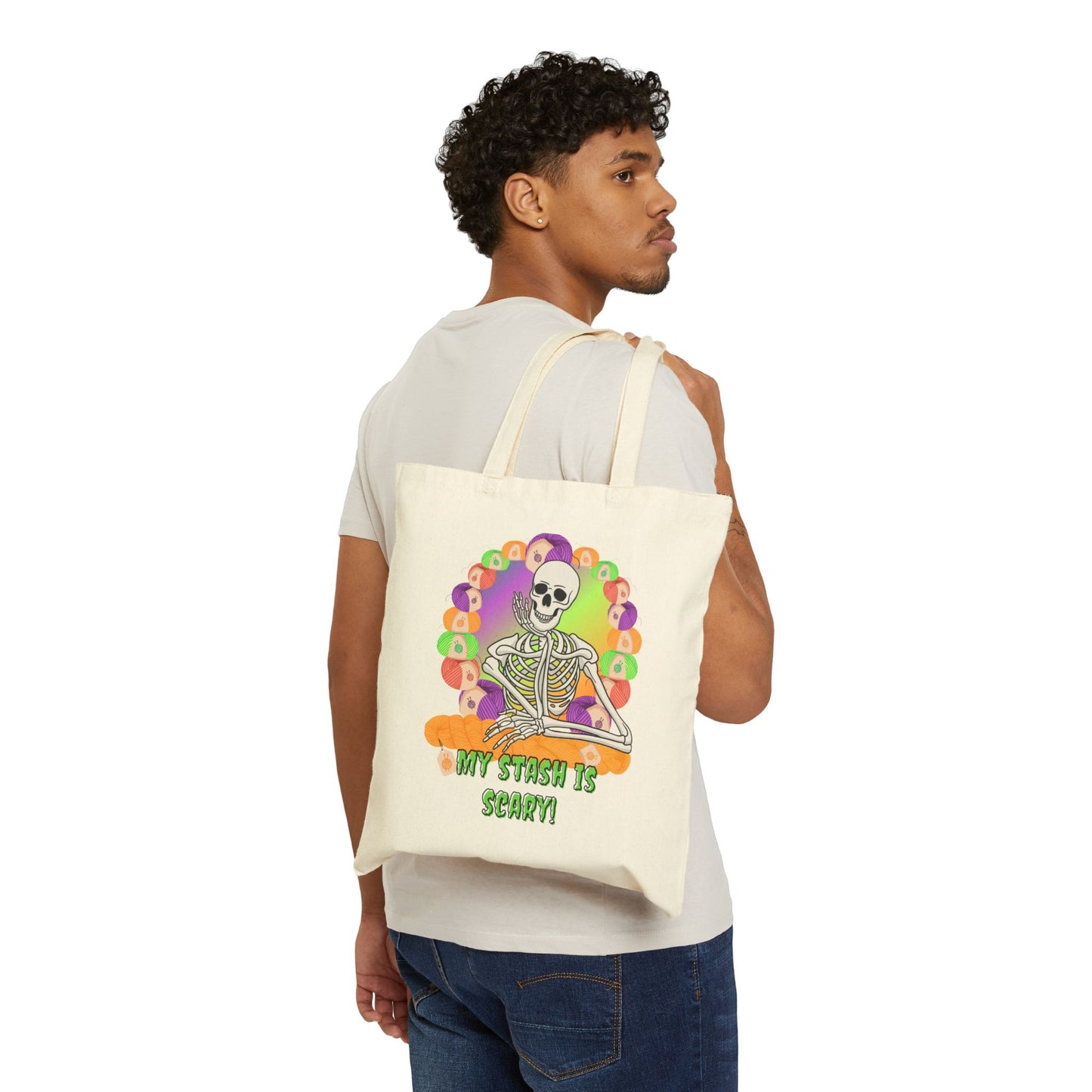 My Stash is Scary Cotton Canvas Tote Bag