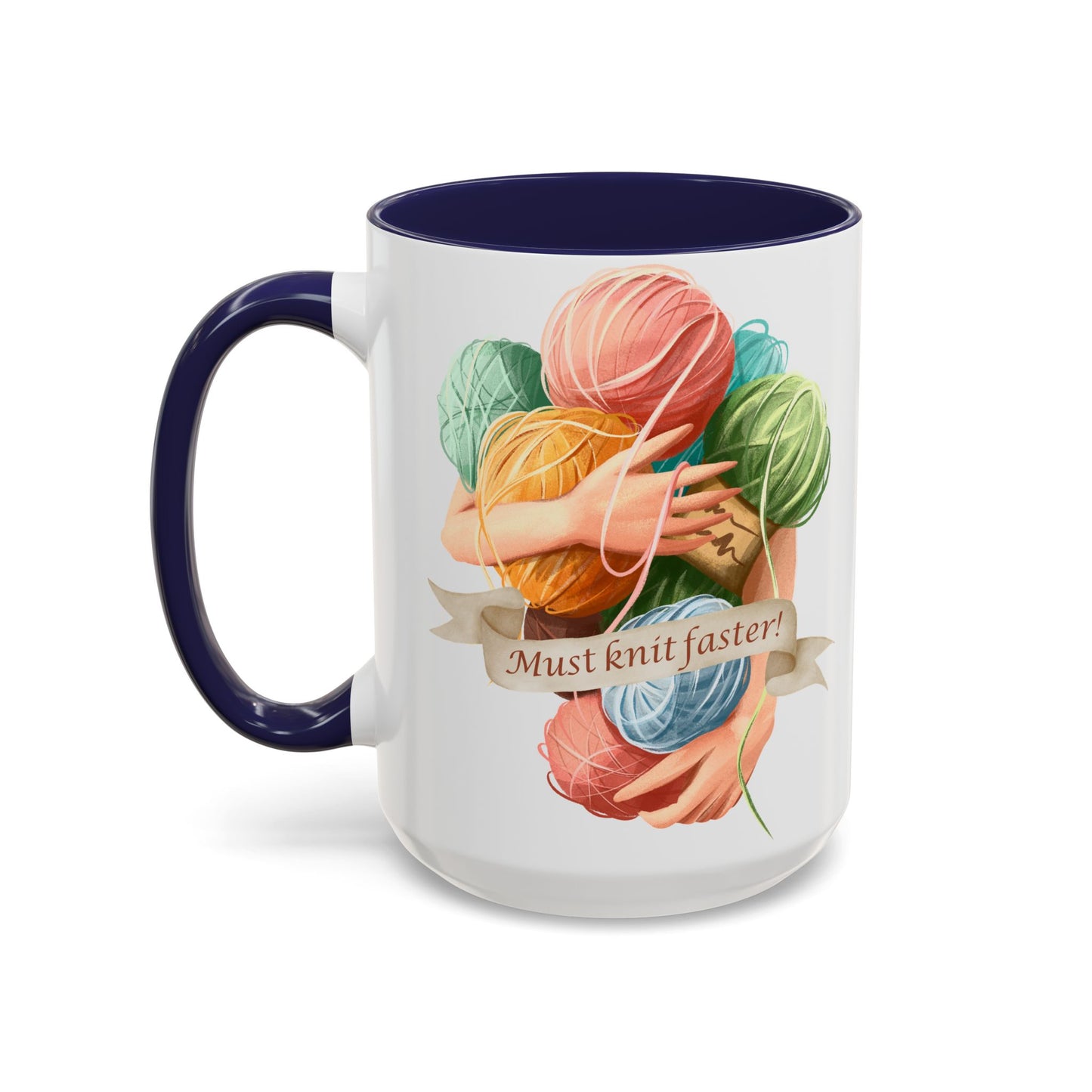 Must Knit Faster Accent Coffee Mug (15oz)