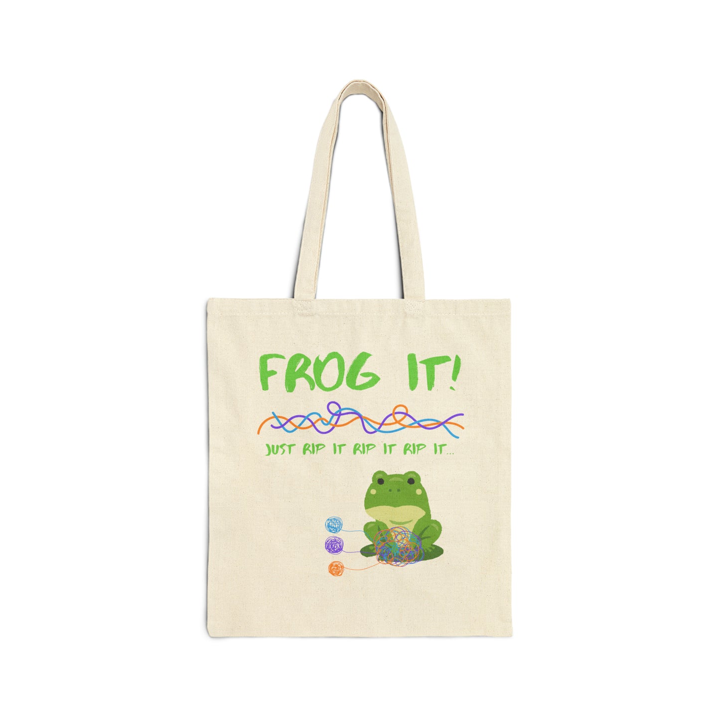 Frog It Cotton Canvas Tote Bag