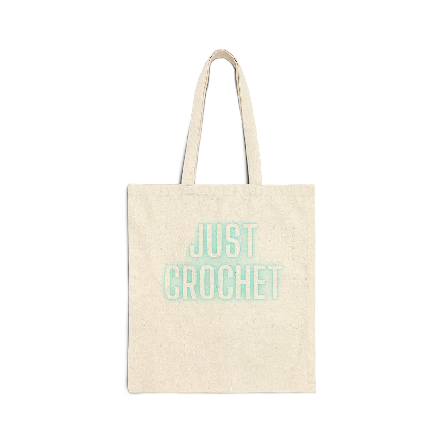 Just Crochet Blue Cotton Canvas Tote Bag