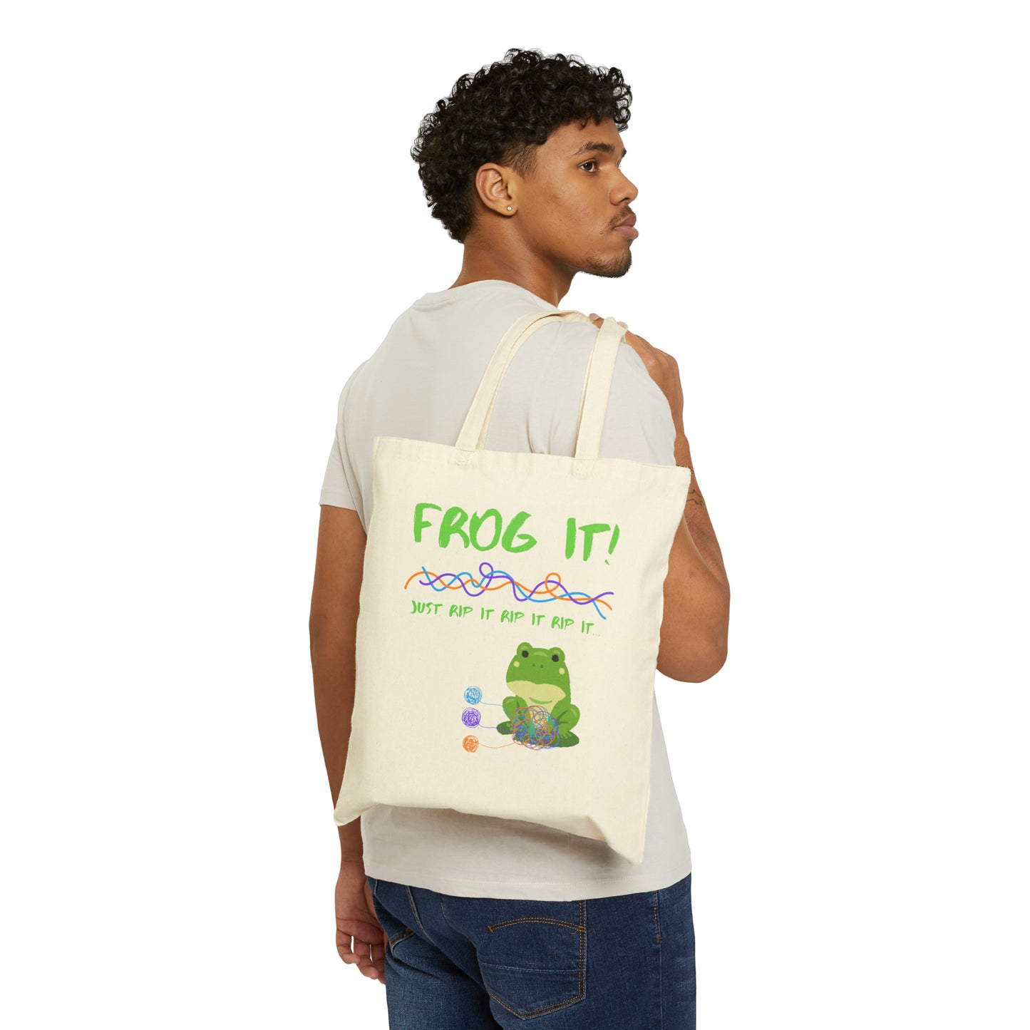 Frog It Cotton Canvas Tote Bag