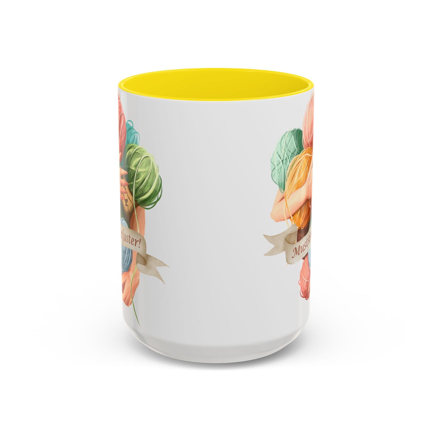 Must Knit Faster Accent Coffee Mug (15oz)