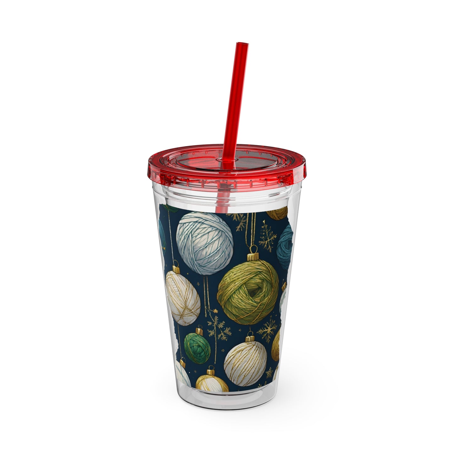 Yarn Wrapping Paper Tumbler with Straw, 16oz