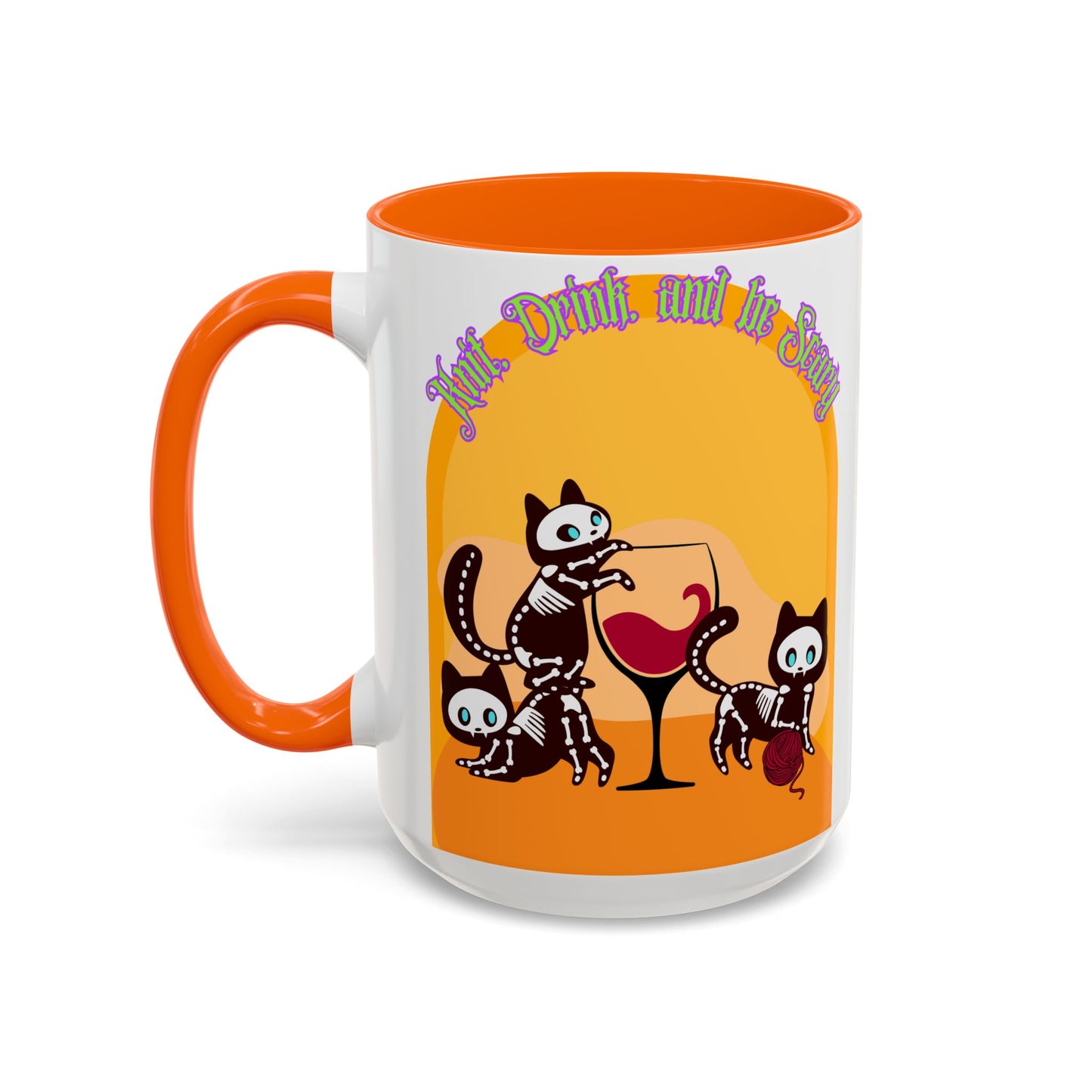 Knit Drink and Be Spooky Accent Coffee Mug (15oz)