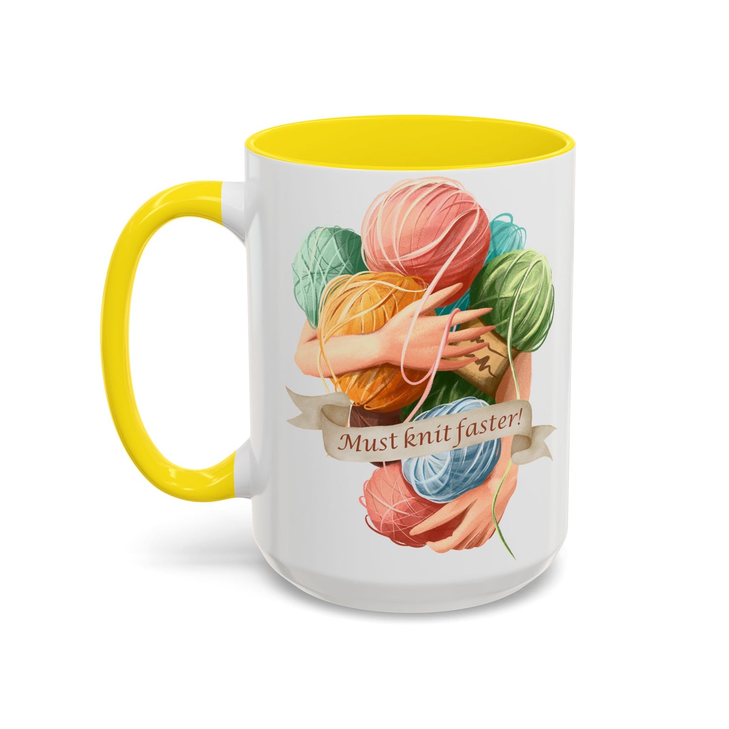 Must Knit Faster Accent Coffee Mug (15oz)