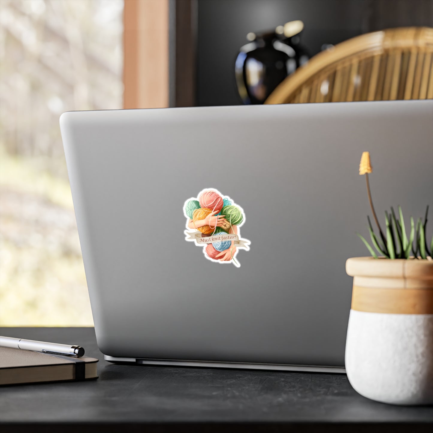 Must Knit Faster Sticker