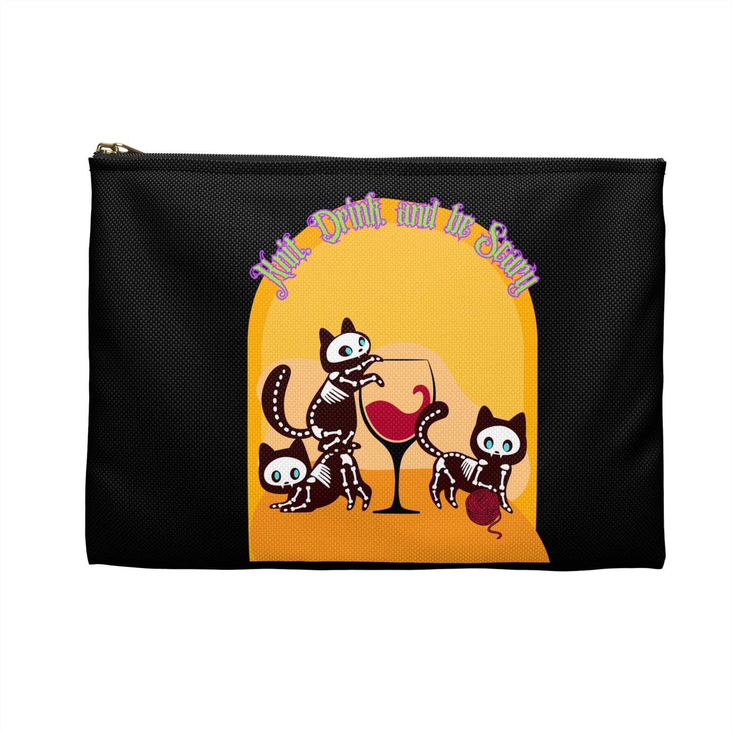 Knit Drink and Be Scary Accessory Pouch