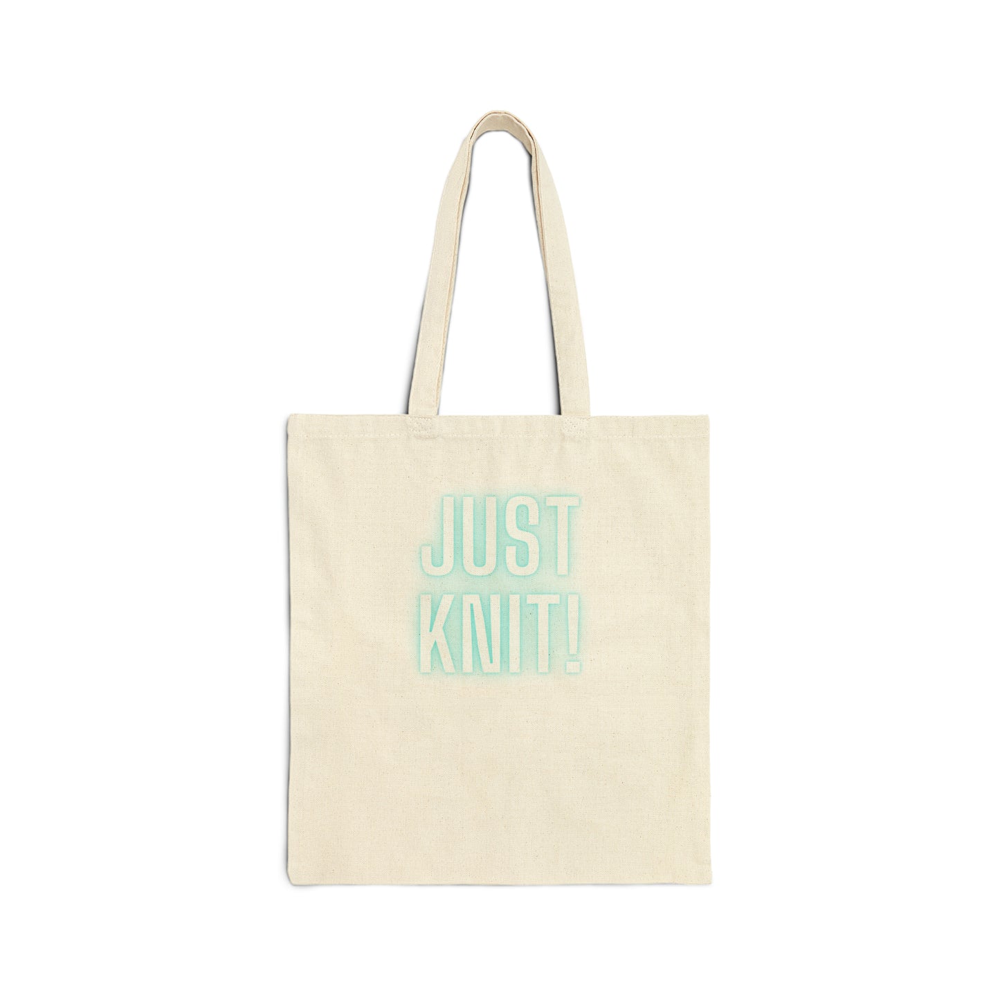 Just Knit Blue Cotton Canvas Tote Bag