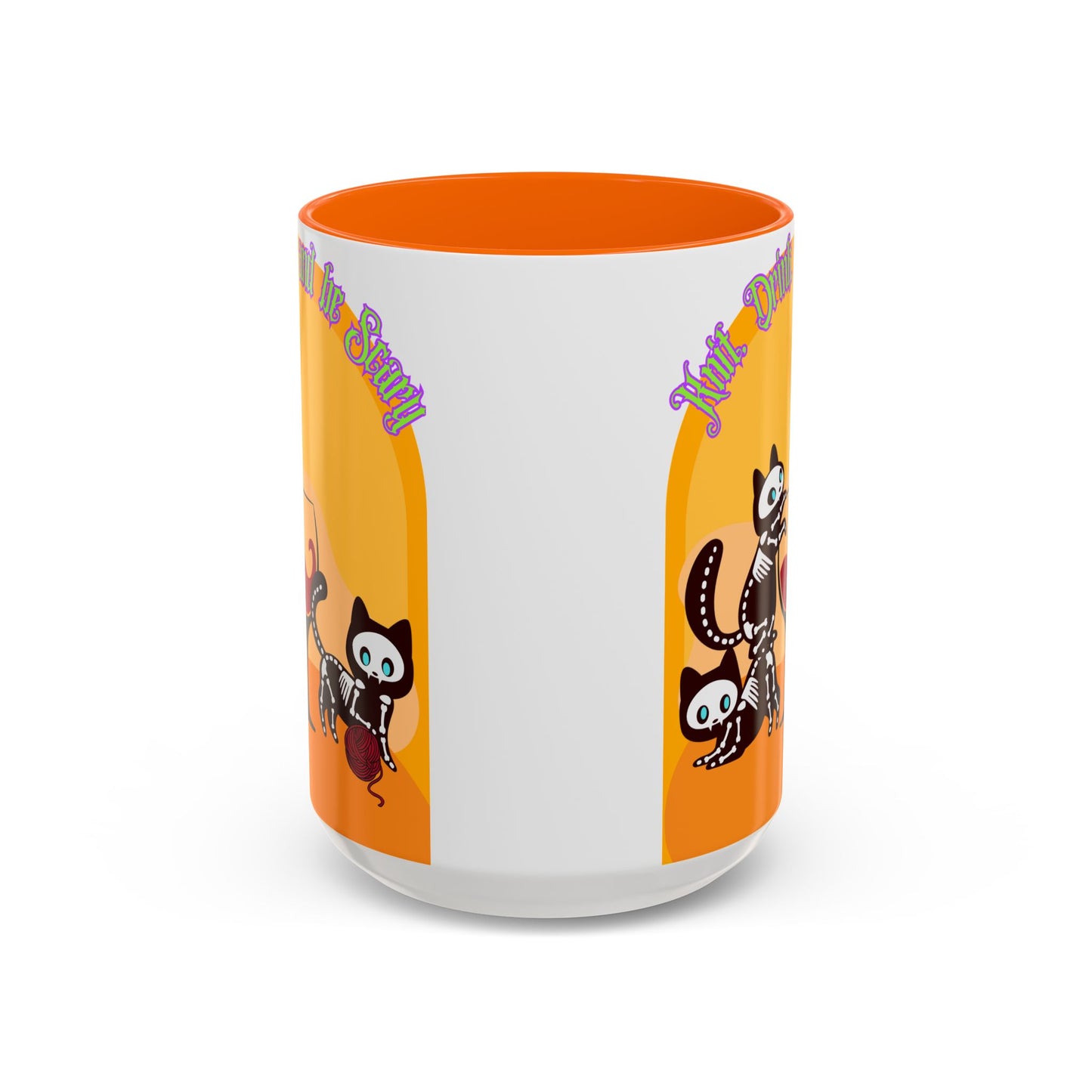 Knit Drink and Be Spooky Accent Coffee Mug (15oz)