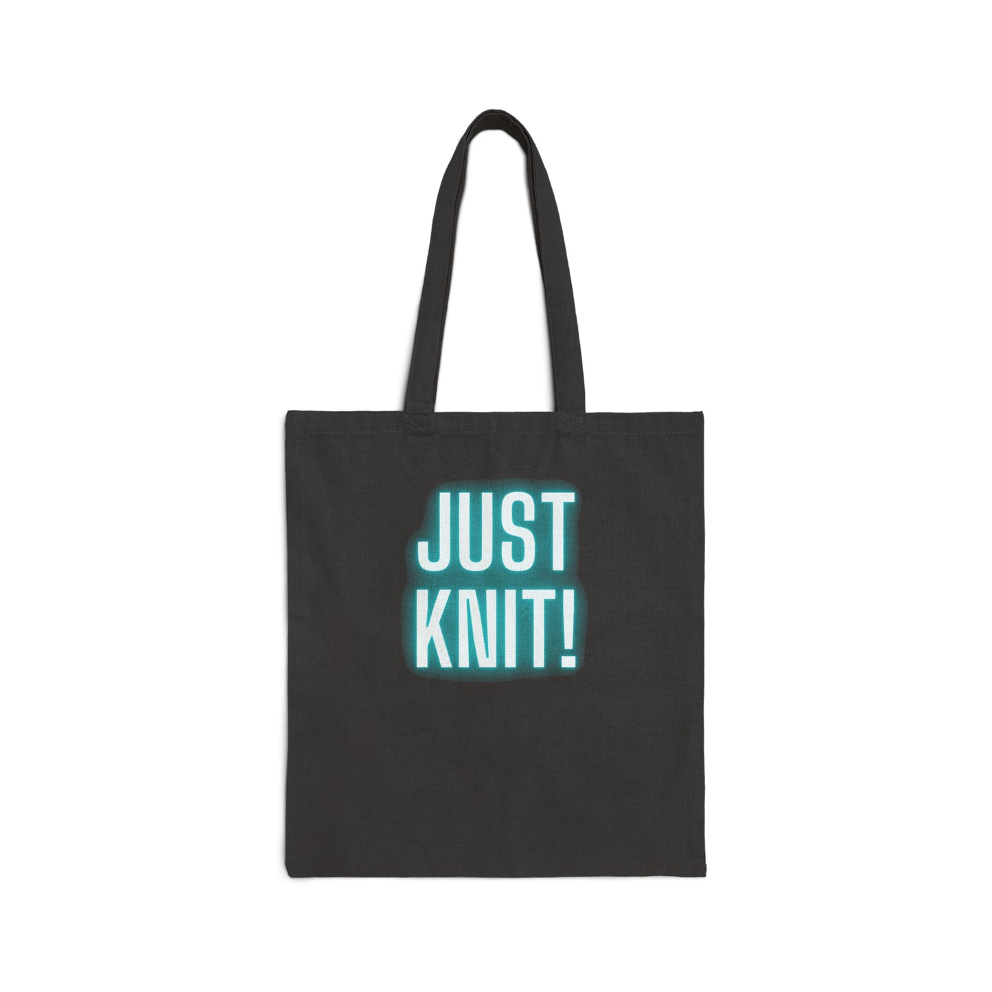 Just Knit Blue Cotton Canvas Tote Bag