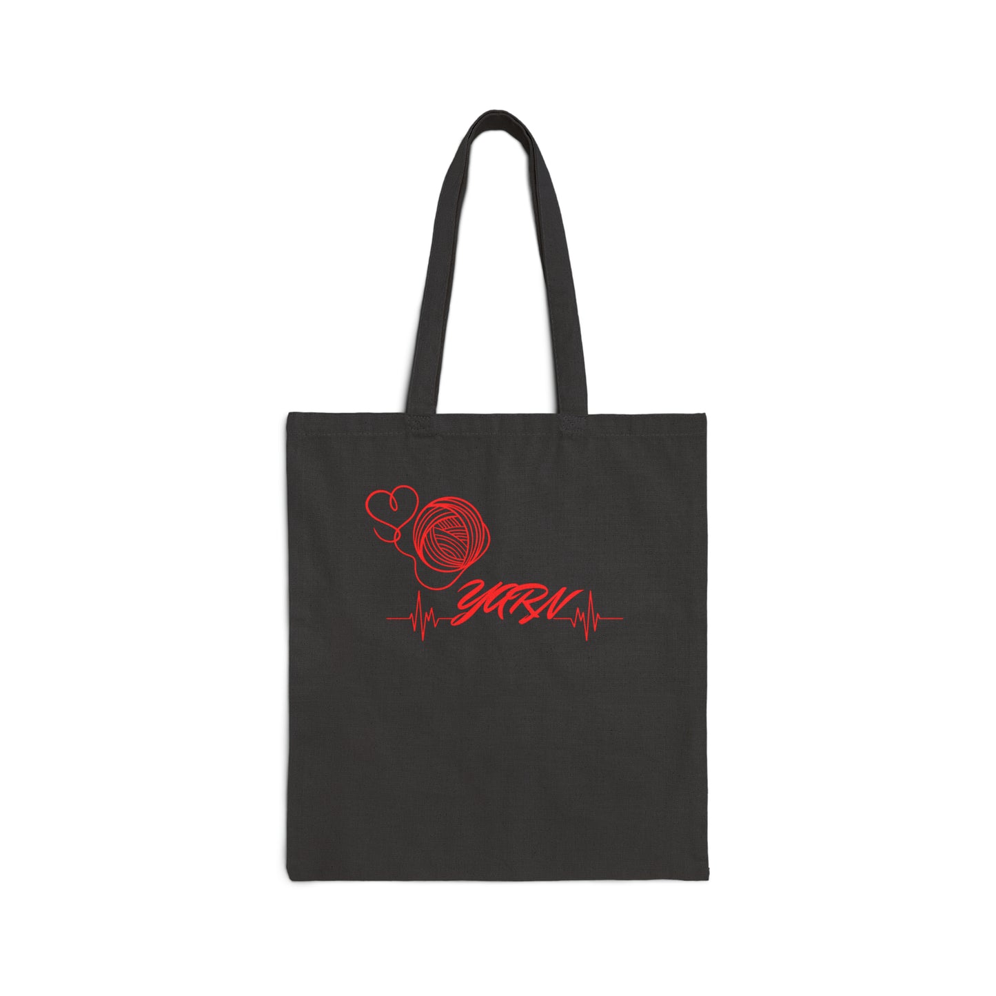 Yarn Heart Beat Cotton Canvas Tote Bag