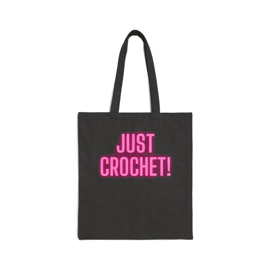 Just Crochet Pink Cotton Canvas Tote Bag
