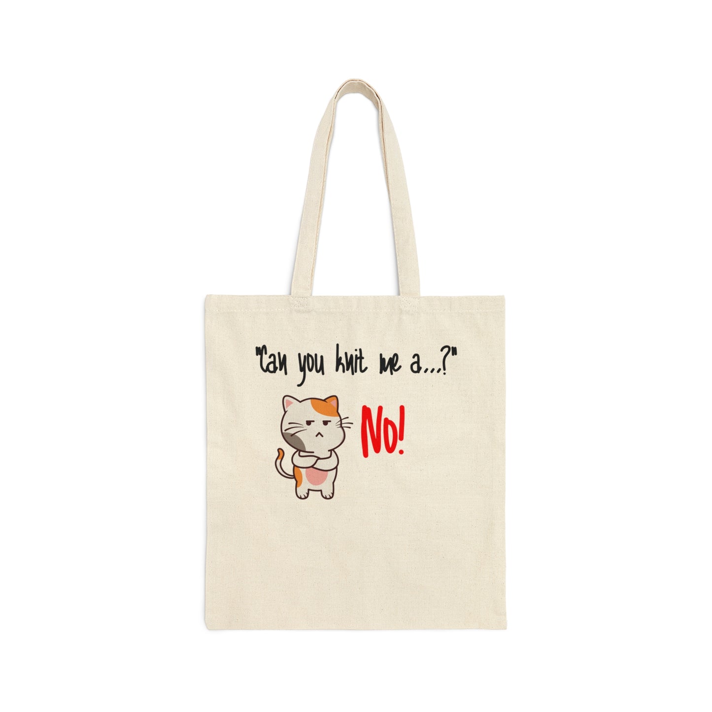 Can you knit me a... Cotton Canvas Tote Bag