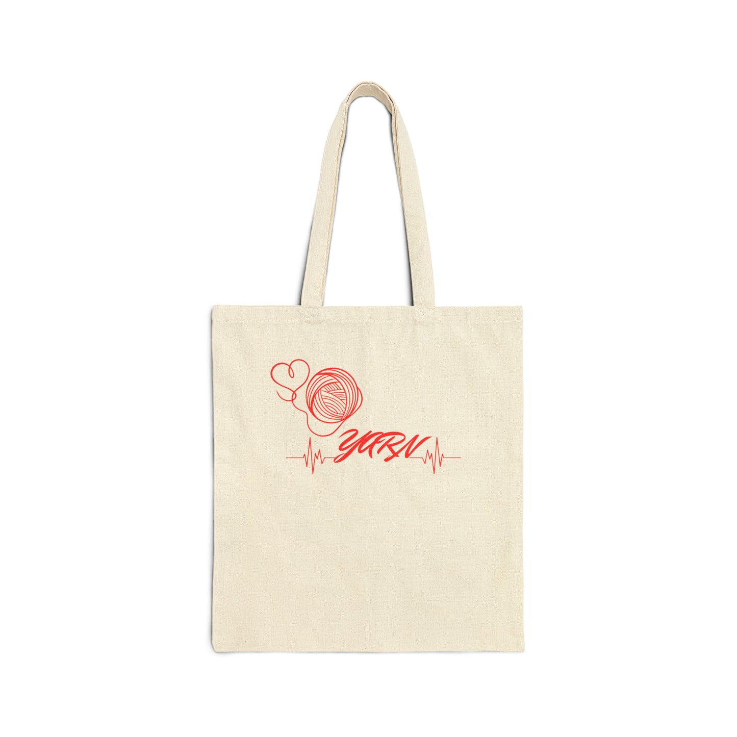 Yarn Heart Beat Cotton Canvas Tote Bag