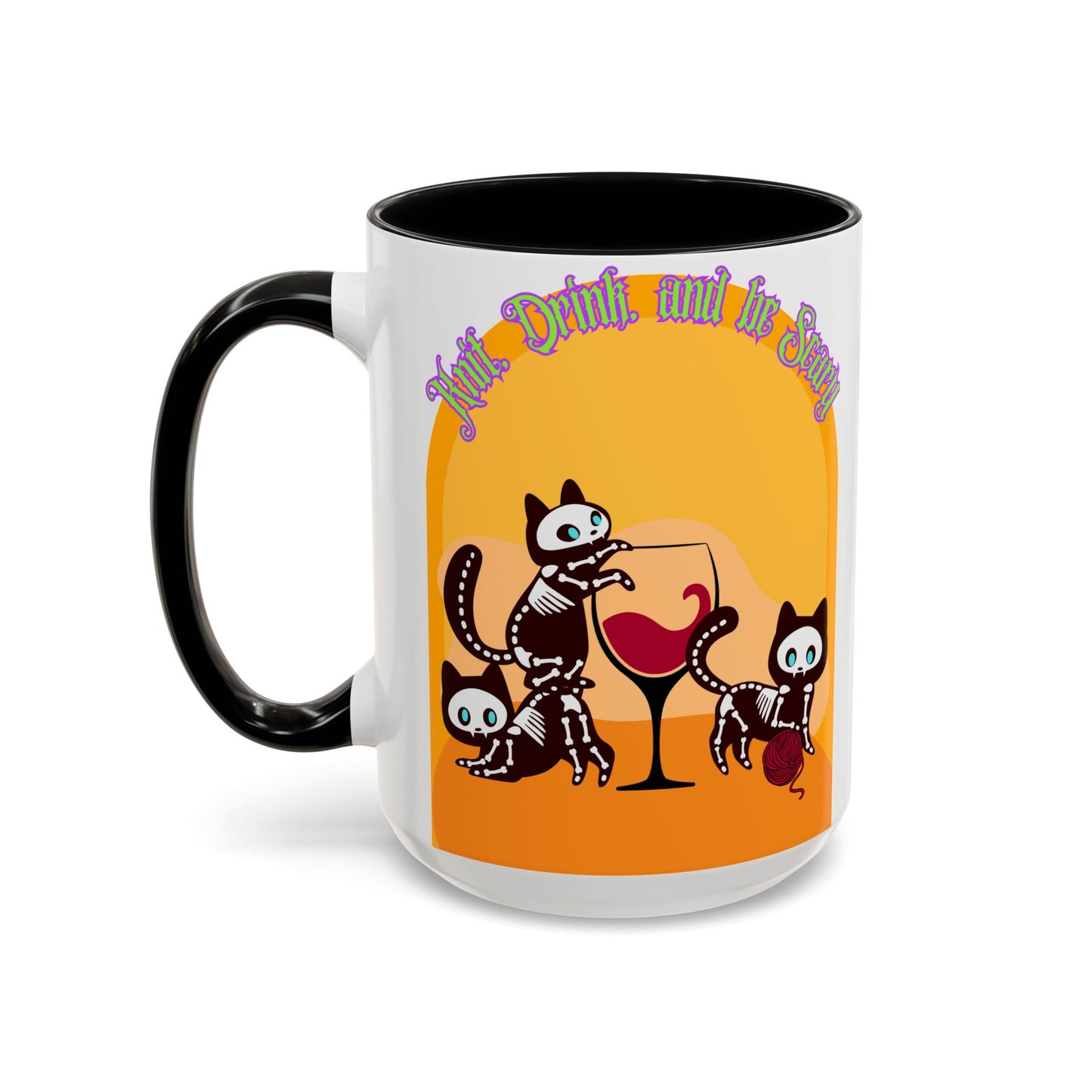 Knit Drink and Be Spooky Accent Coffee Mug (15oz)