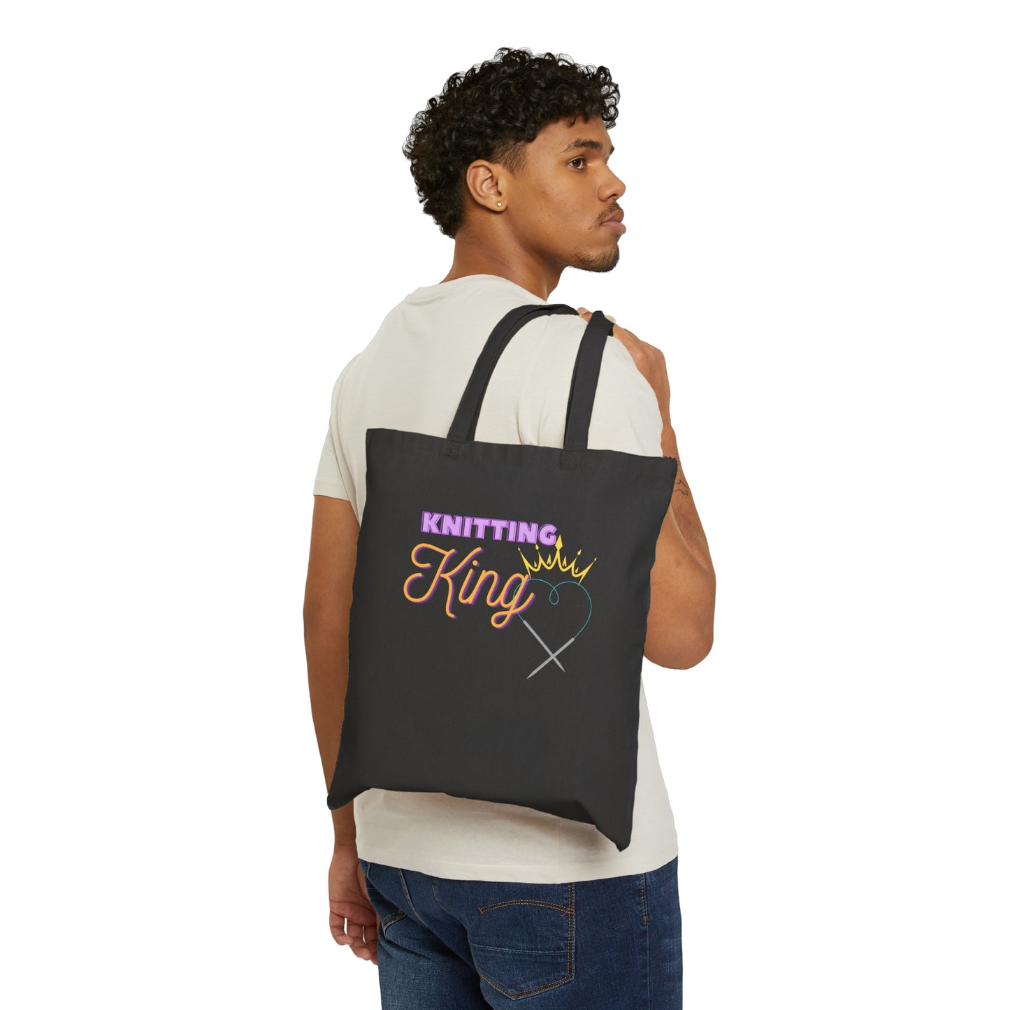 Knitting King Cotton Canvas Tote Bag