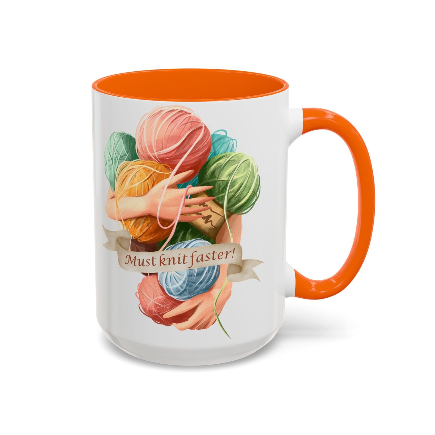 Must Knit Faster Accent Coffee Mug (15oz)