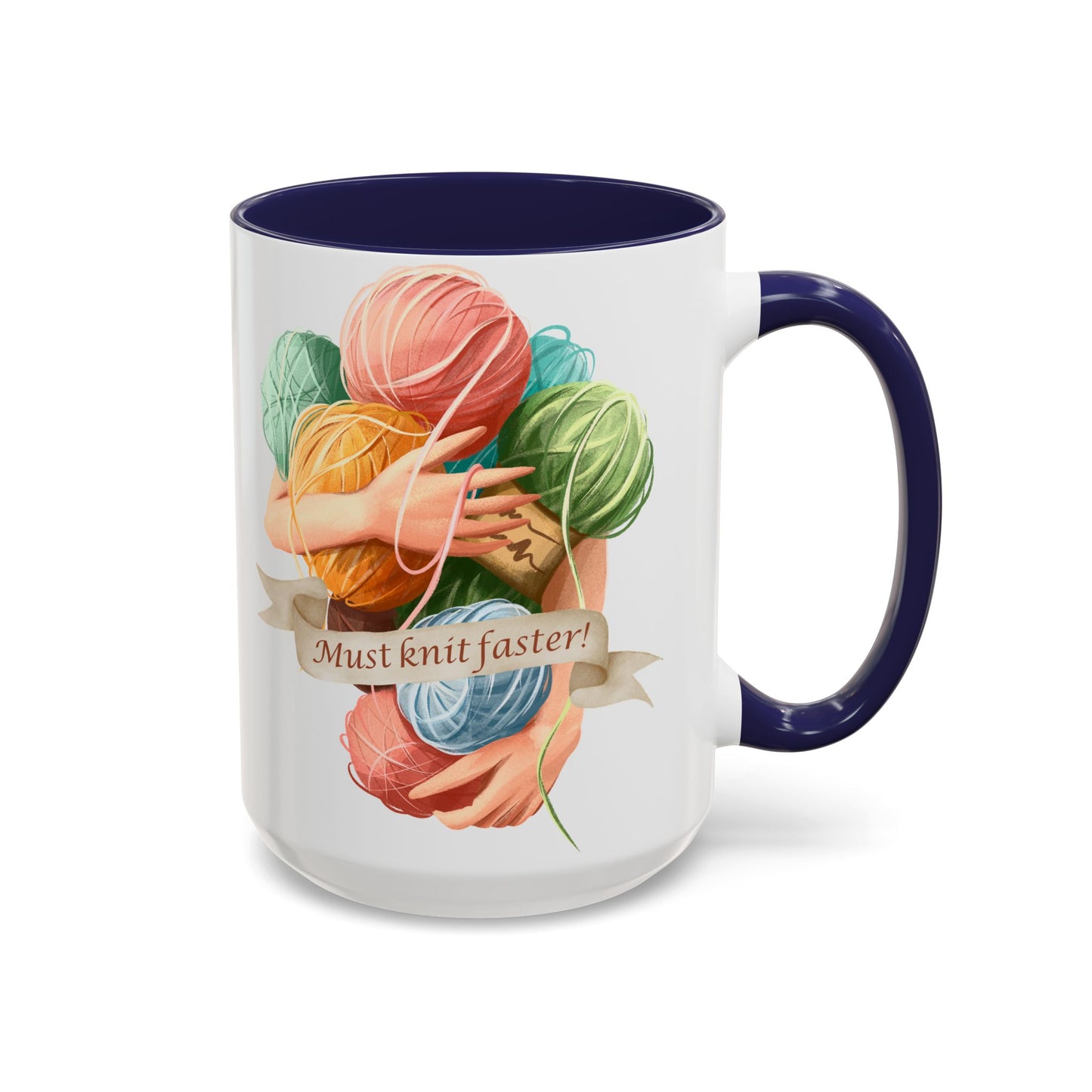 Must Knit Faster Accent Coffee Mug (15oz)