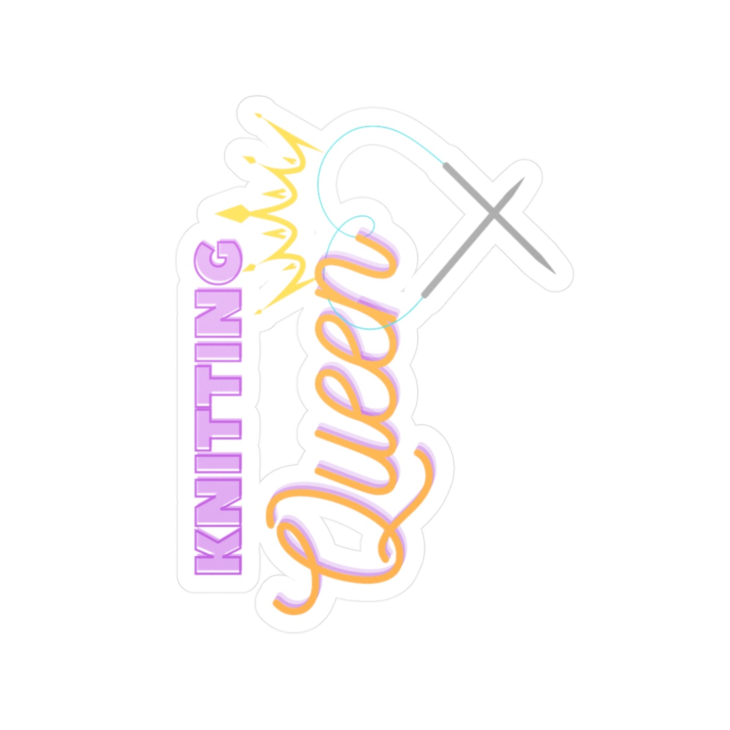Knitting Queen Kiss-Cut Vinyl Decals