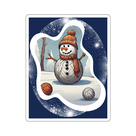 Yarn Snowman Sticker