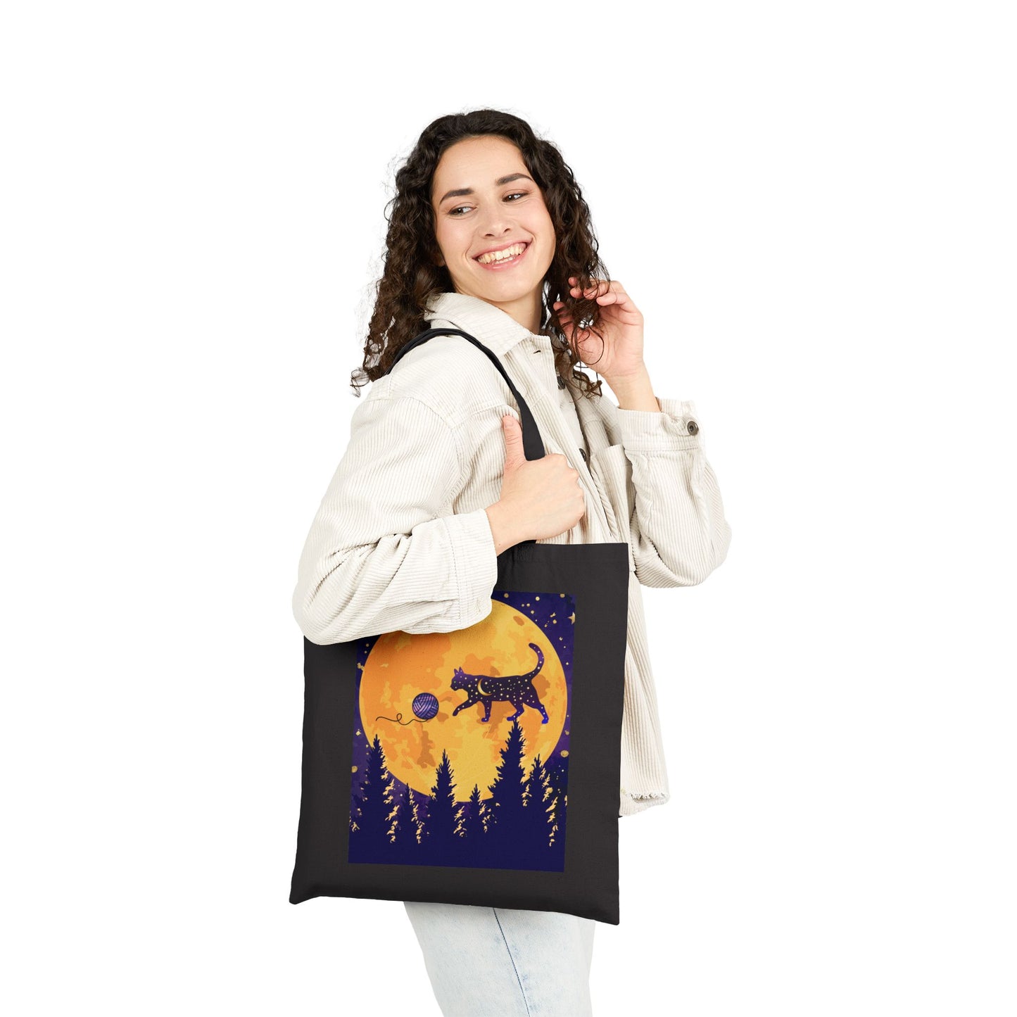 Star Cat Canvas Tote Bag