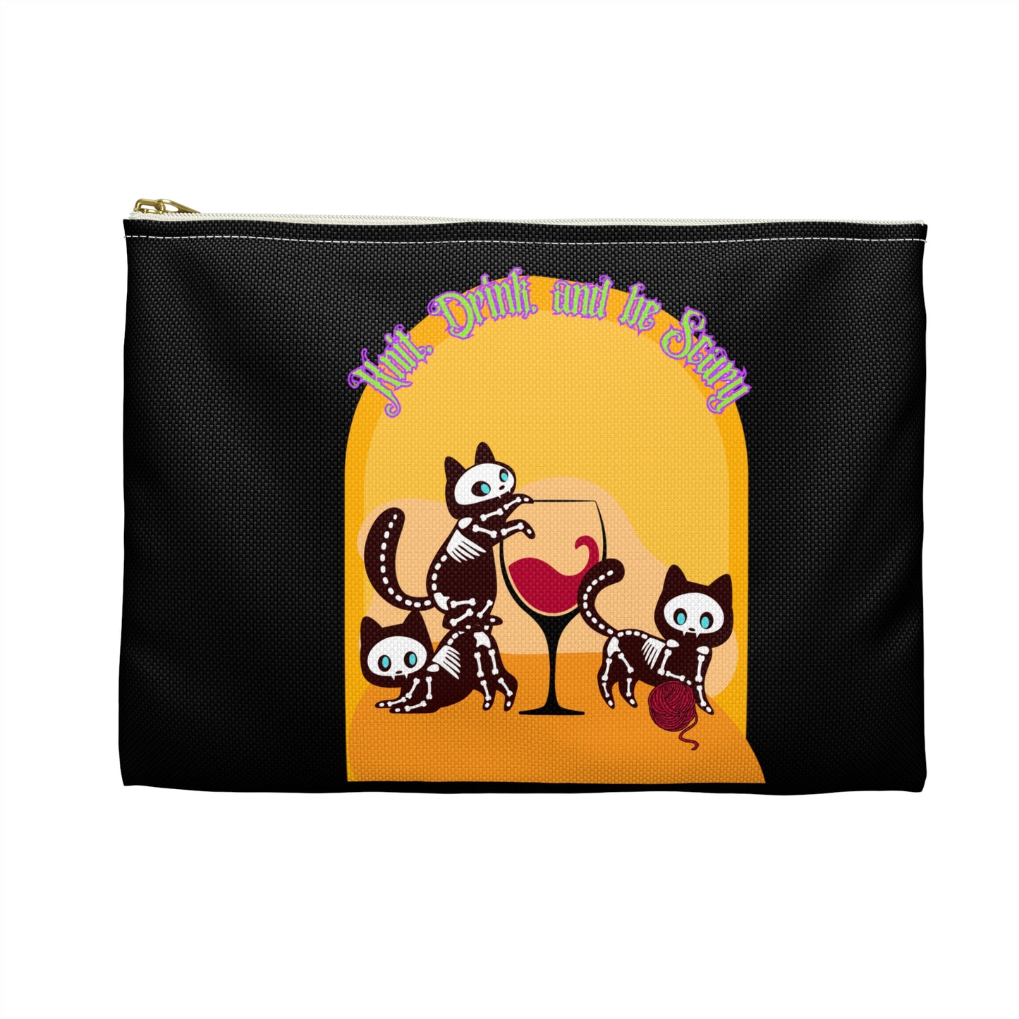 Knit Drink and Be Scary Accessory Pouch