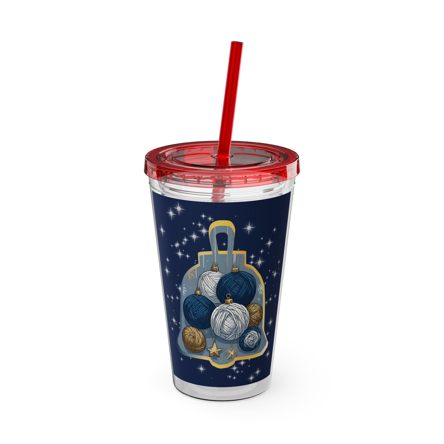 Yarn Bell Tumbler with Straw, 16oz