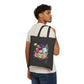 Knit Spooky Florals Cotton Canvas Tote Bag