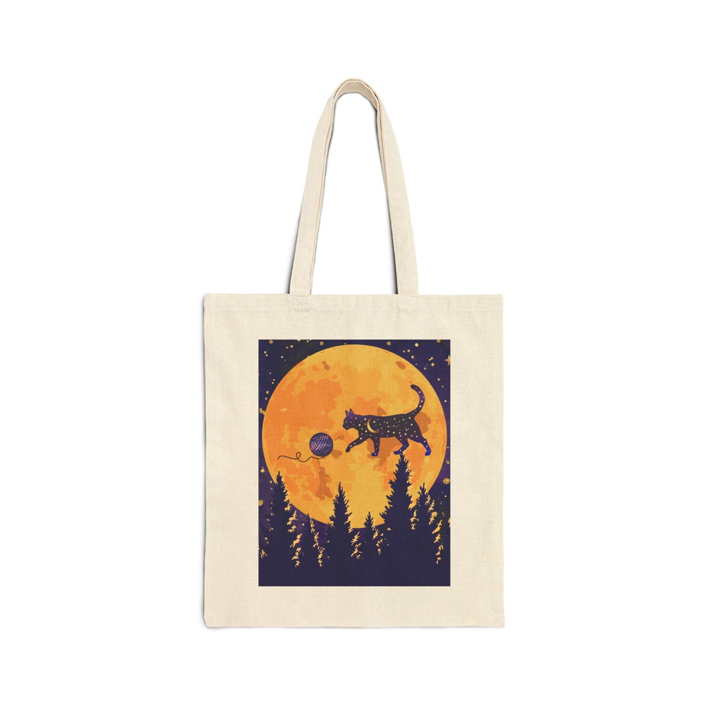 Star Cat Canvas Tote Bag