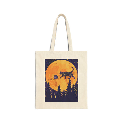 Star Cat Canvas Tote Bag