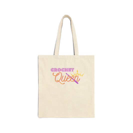 Crochet Queen Cotton Canvas Tote Bag