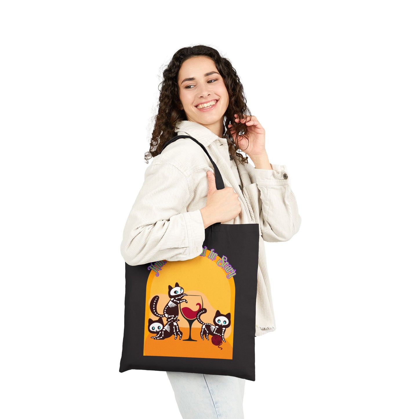 Knit Drink and Be Scary Canvas Tote Bag