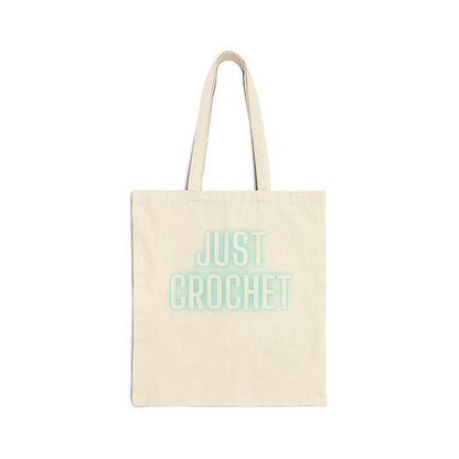 Just Crochet Blue Cotton Canvas Tote Bag