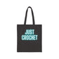 Just Crochet Blue Cotton Canvas Tote Bag