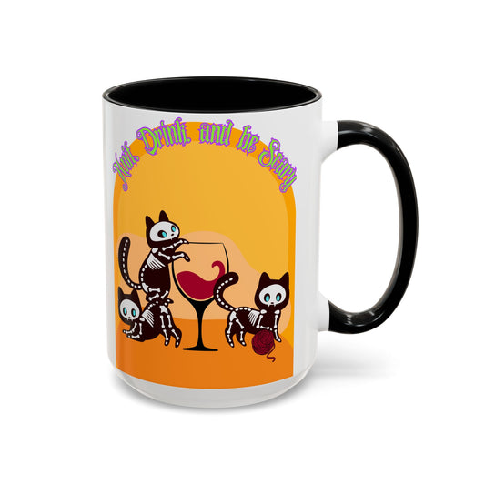 Knit Drink and Be Spooky Accent Coffee Mug (15oz)