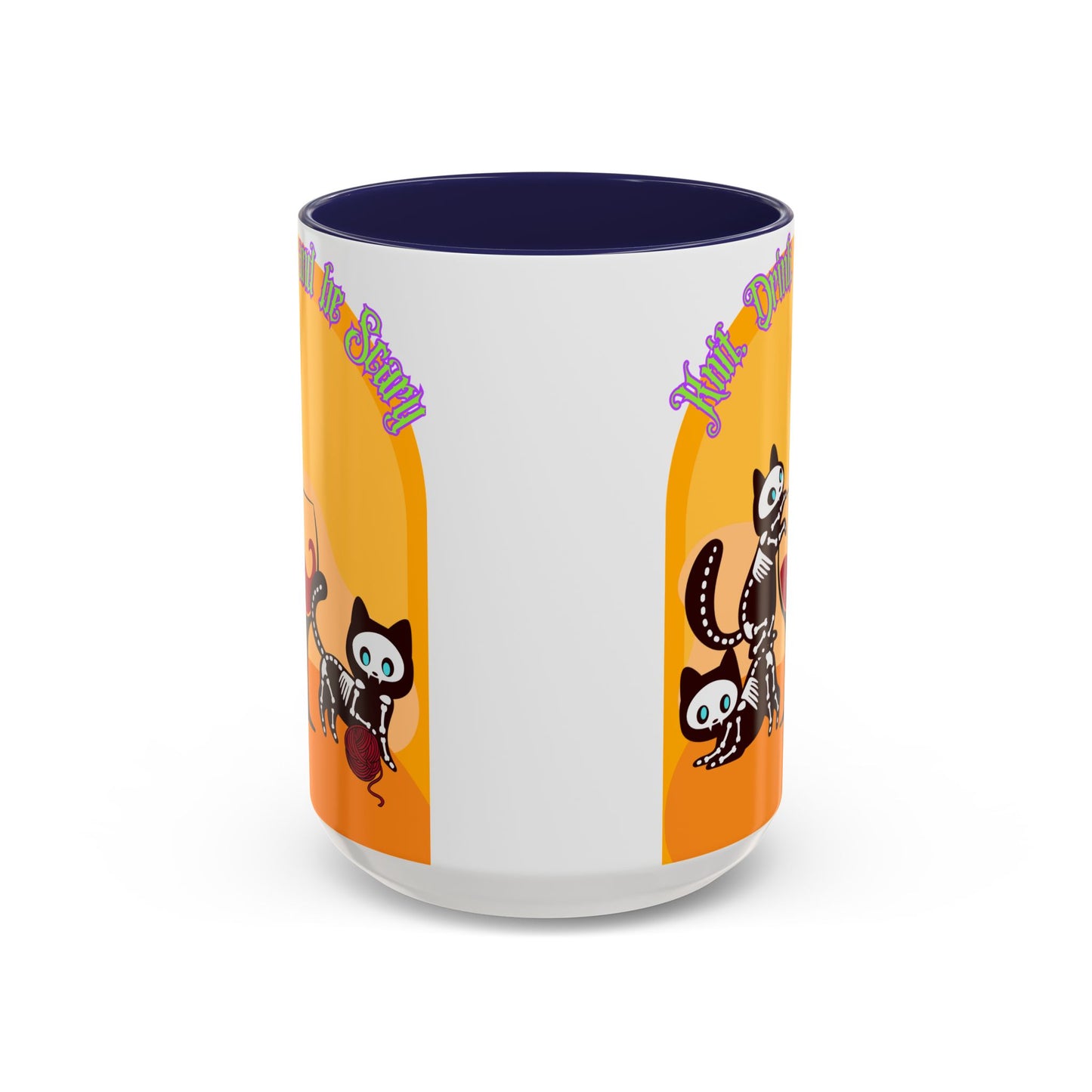 Knit Drink and Be Spooky Accent Coffee Mug (15oz)