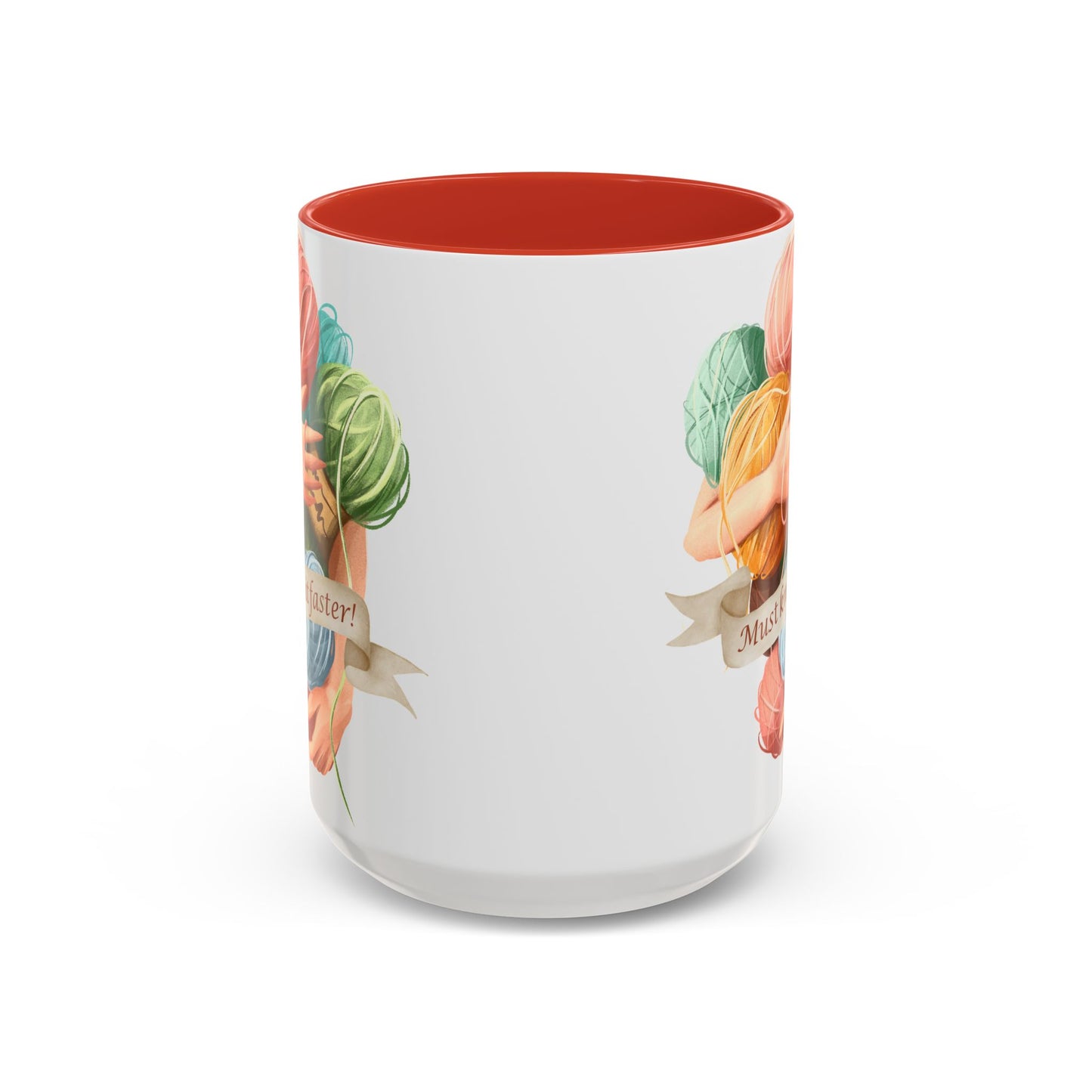 Must Knit Faster Accent Coffee Mug (15oz)