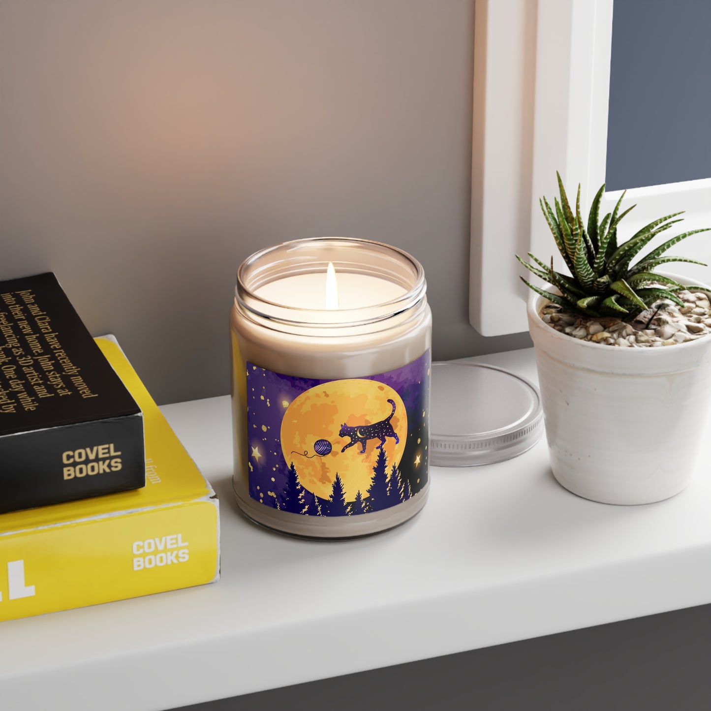 Star Cat Scented Soy Candles with White Lid, 9oz