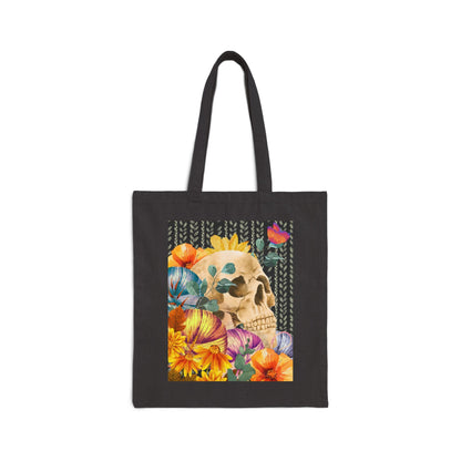 Spooky Florals Cotton Canvas Tote Bag