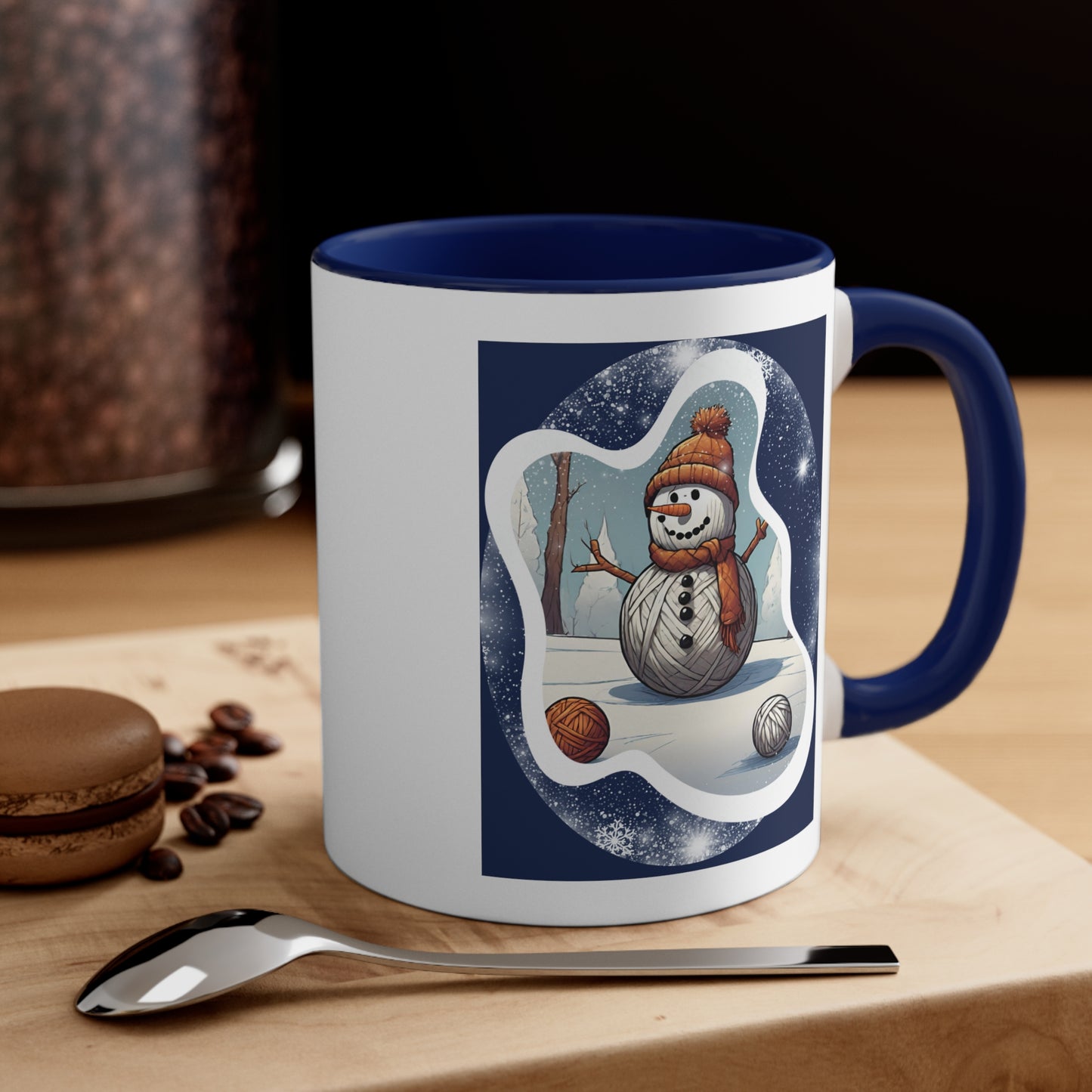 Yarn Snowman Coffee Mug, 11oz