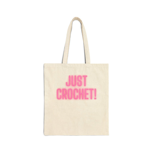Just Crochet Pink Cotton Canvas Tote Bag