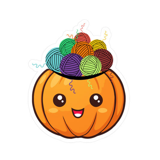 Yarn Pumpkin Kiss-Cut Vinyl Decals