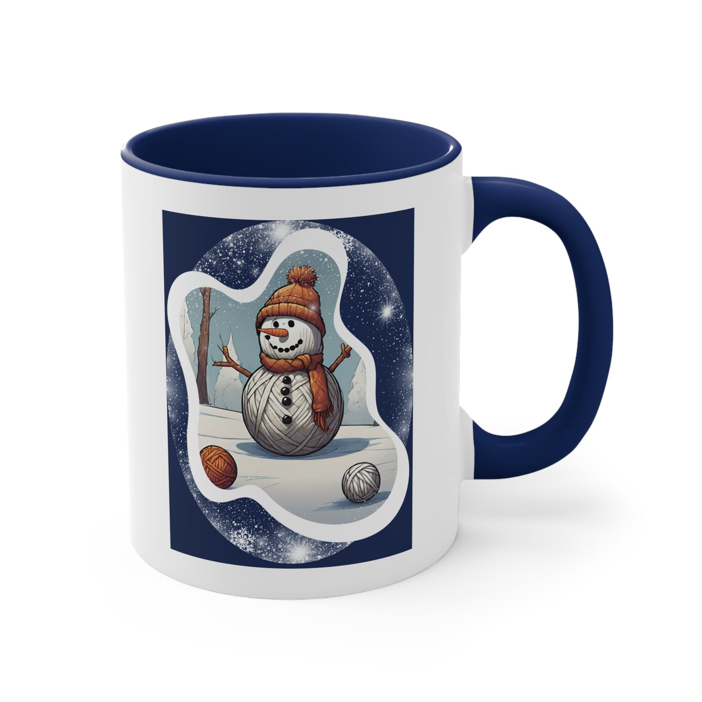 Yarn Snowman Coffee Mug, 11oz