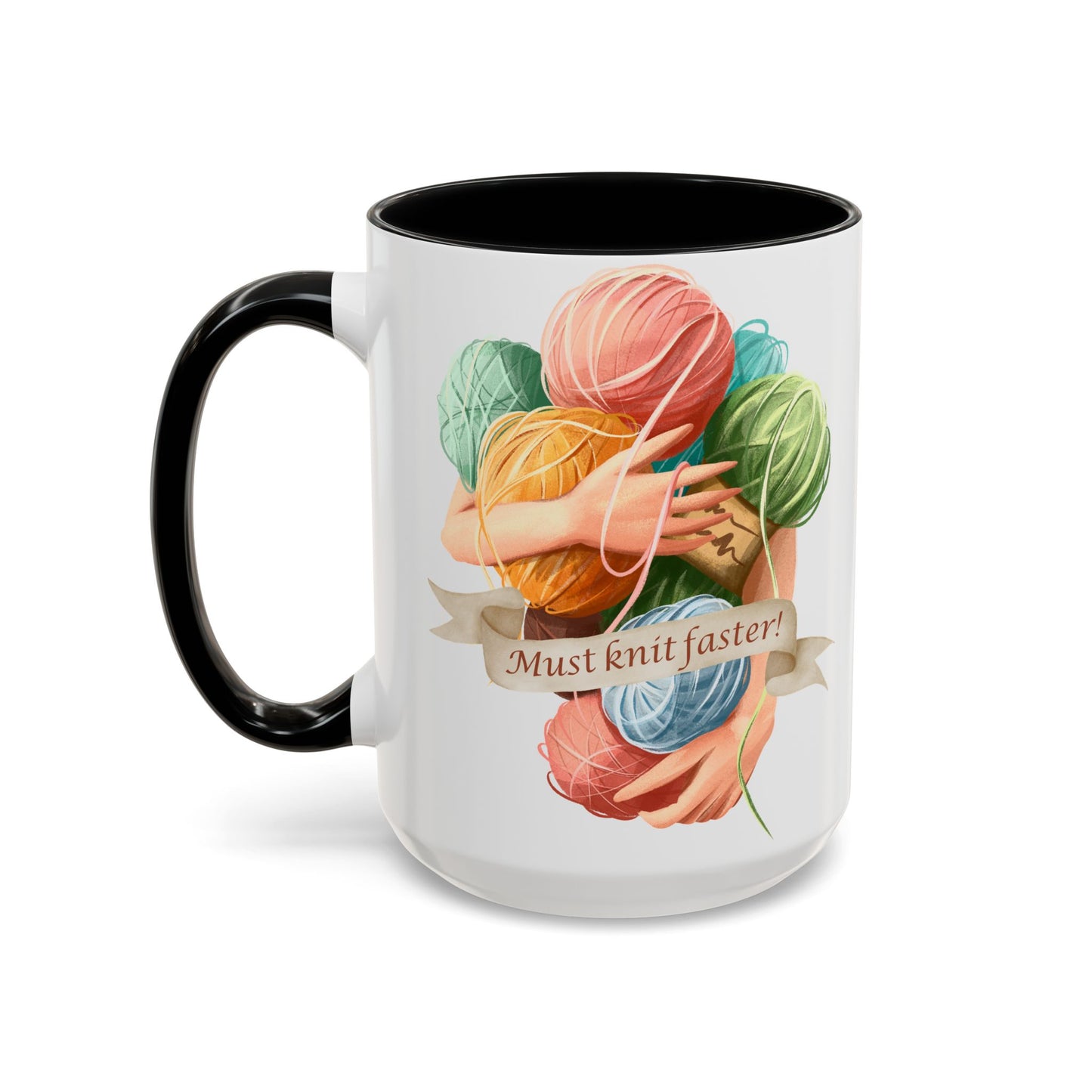 Must Knit Faster Accent Coffee Mug (15oz)