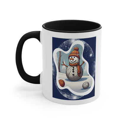 Yarn Snowman Coffee Mug, 11oz