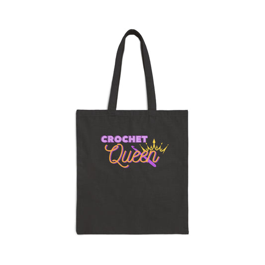 Crochet Queen Cotton Canvas Tote Bag