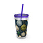 Yarn Wrapping Paper Tumbler with Straw, 16oz