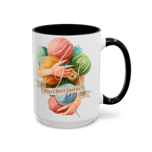 Must Knit Faster Accent Coffee Mug (15oz)