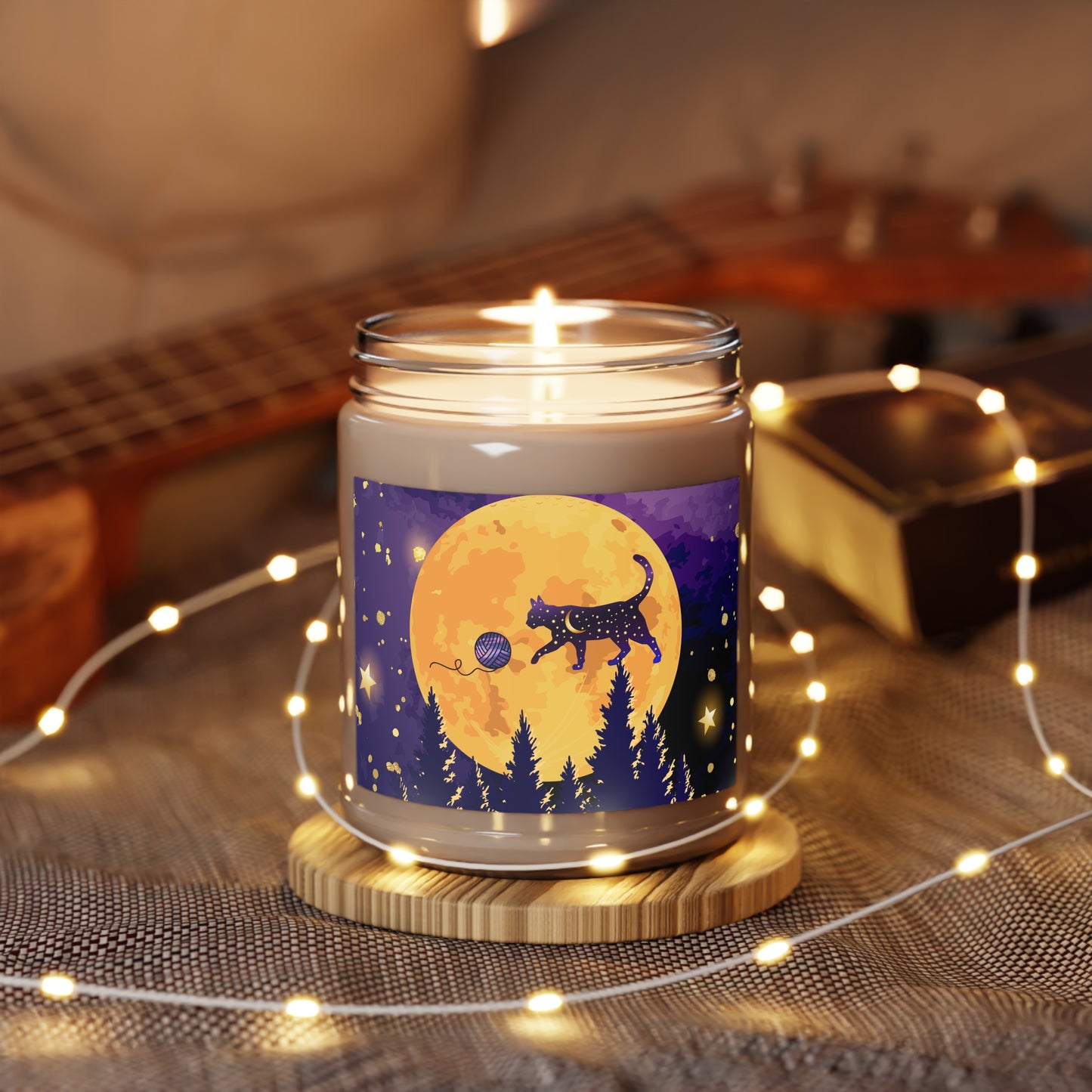 Star Cat Scented Soy Candles with White Lid, 9oz