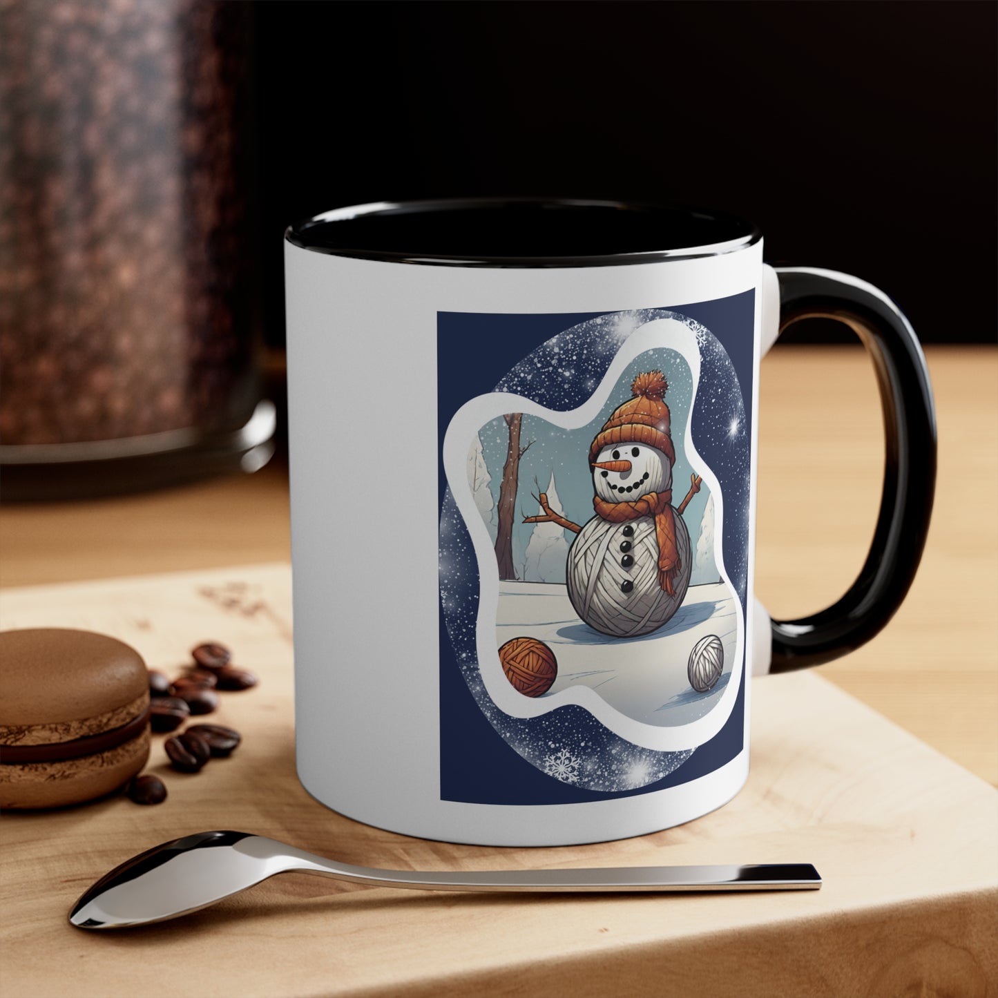 Yarn Snowman Coffee Mug, 11oz